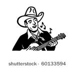 cowboy playing guitar   retro...