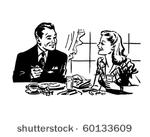 couple having breakfast   retro ...