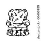 cozy arm chair   retro clip art