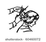 girl's hair cut   retro clip art