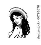 mexican beauty   retro clip art