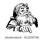 santa claus pointing   retro...