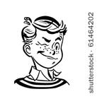 winking boy   retro clip art