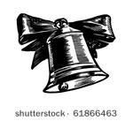 christmas bell with bow   retro ...