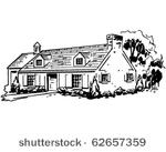 typical house   retro clipart...