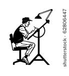 artist at work   retro clipart...