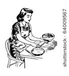 rolling dough   retro clipart...
