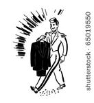 bellhop with clean suit   retro ...