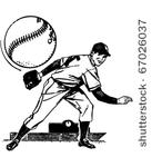 baseball pitcher   retro...