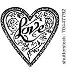 decorative love heart   retro...