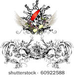 pirate skull and decor vector...
