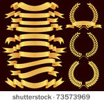 vector gold  banner and laurel...