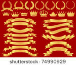 vector gold  banner laurel ...