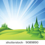 summer landscape with green...
