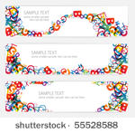 banners with colorful rainbow...