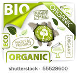 set of bio  eco  organic...