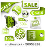 set of green discount tickets ...