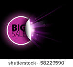 big pink sale label with...
