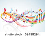 music theme   rainbow notes on...