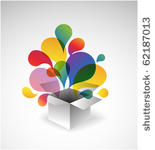 exploding gift box   abstract...