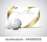 christmas card   golden ribbon...