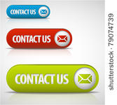set of contact us buttons   red ...