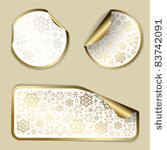 golden christmas vector labels...