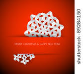 vector white paper christmas...