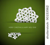 vector white paper christmas...