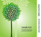 card with stylized tree