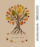 stylized autumn oak