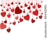 romantic background with hearts