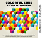 abstract colorful vector cube   ...