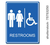 restrooms sign