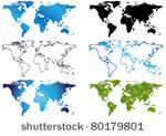 set of vector maps of the world