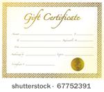 gold gift certificate with...