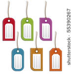 set of colored name tags or...