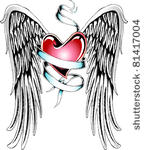 classic flying heart