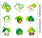 new  bio green houses icons