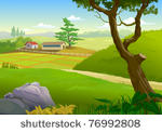 scenic green fields   pathway...