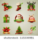 christmas icons objects...