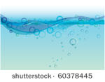 water wave with bubbles