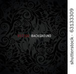 black seamless floral pattern.