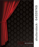 red curtains background.