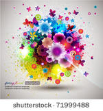 grunge floral background. eps10