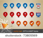 gps and map icon set. vector...