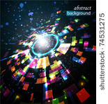 abstract perspective circle...