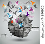 paper freedom  origami abstract ...