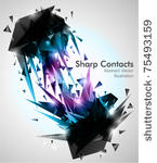 sharp contacts  3d abstract...