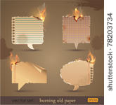 vector set  burning old paper....